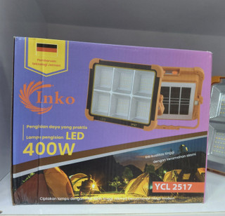 پرژکتور شارژی و پنل خورشیدی inko 400W مدل YCL 2517